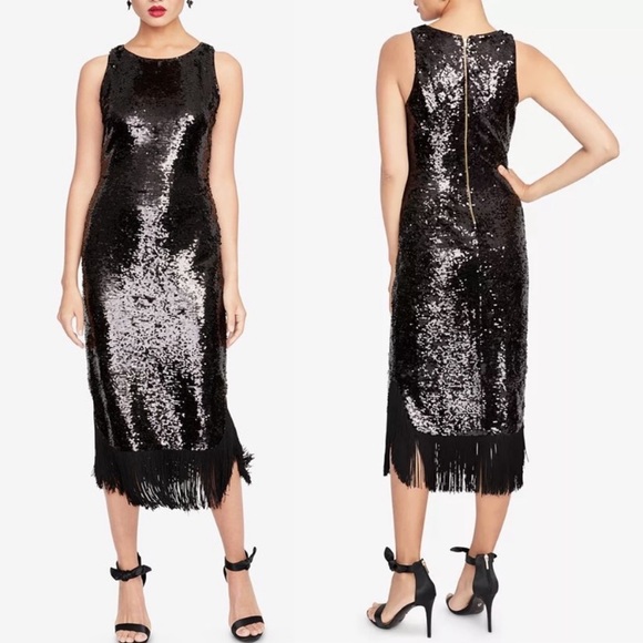 RACHEL Rachel Roy Dresses & Skirts - Black Sequin Fringe Dress